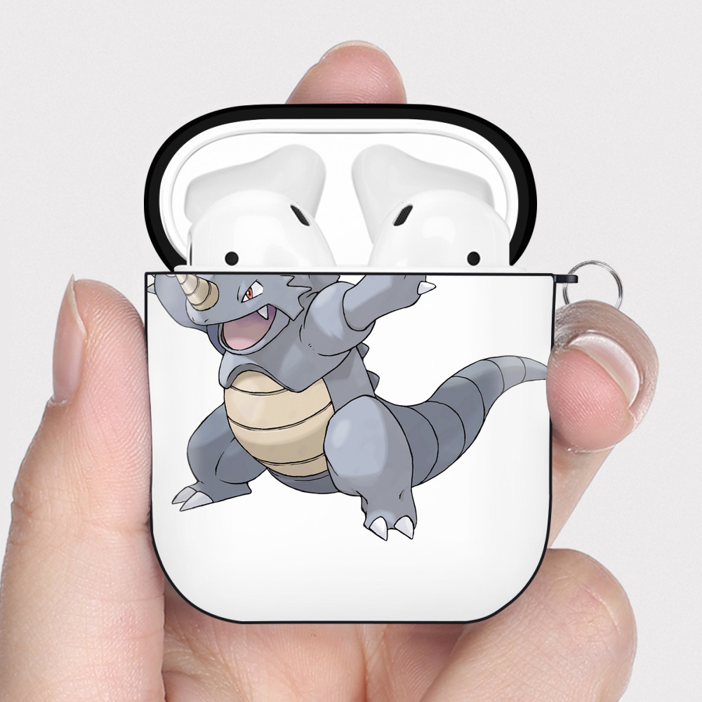 （画像用） ポケットモンスター Pokémon AirPods 第2世代保護ケース ハードシェル ブラック 耐衝撃・防指紋・カラビナ付き