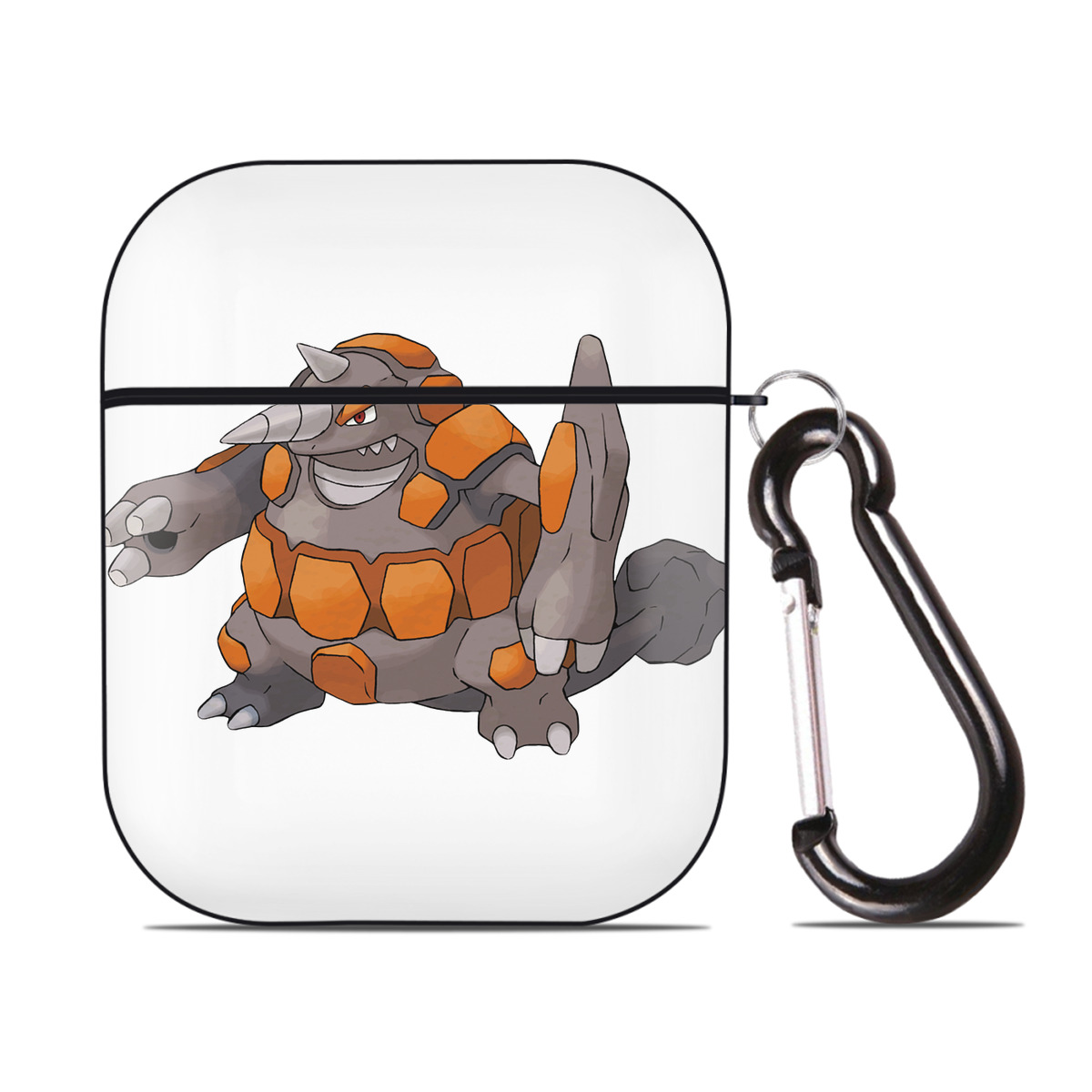 （画像用） ポケットモンスター Pokémon AirPods 第2世代保護ケース ハードシェル ブラック 耐衝撃・防指紋・カラビナ付き