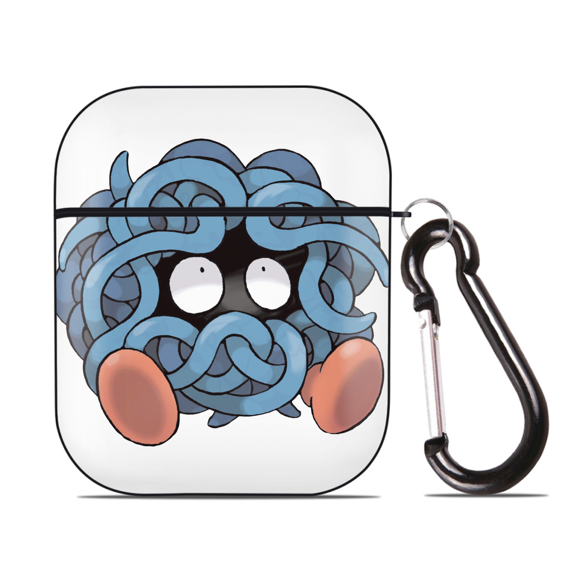 （画像用） ポケットモンスター Pokémon AirPods 第2世代保護ケース ハードシェル ブラック 耐衝撃・防指紋・カラビナ付き