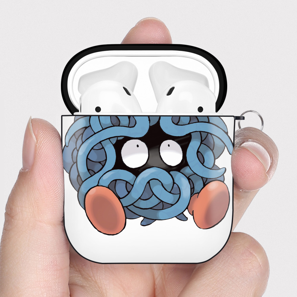 （画像用） ポケットモンスター Pokémon AirPods 第2世代保護ケース ハードシェル ブラック 耐衝撃・防指紋・カラビナ付き