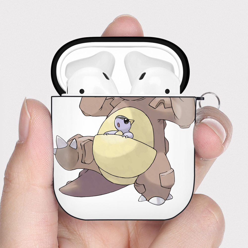 （画像用） ポケットモンスター Pokémon AirPods 第2世代保護ケース ハードシェル ブラック 耐衝撃・防指紋・カラビナ付き