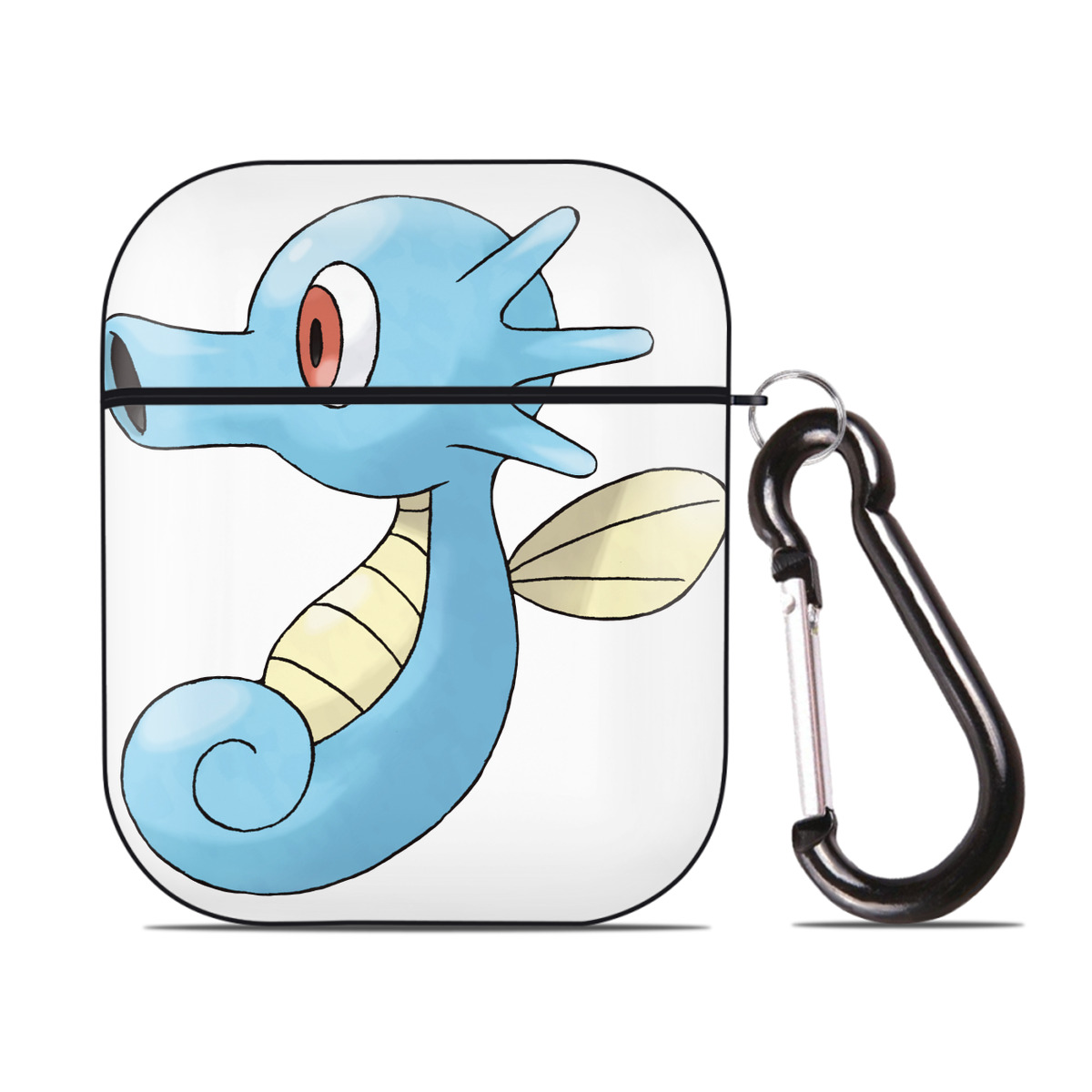 （画像用） ポケットモンスター Pokémon AirPods 第2世代保護ケース ハードシェル ブラック 耐衝撃・防指紋・カラビナ付き