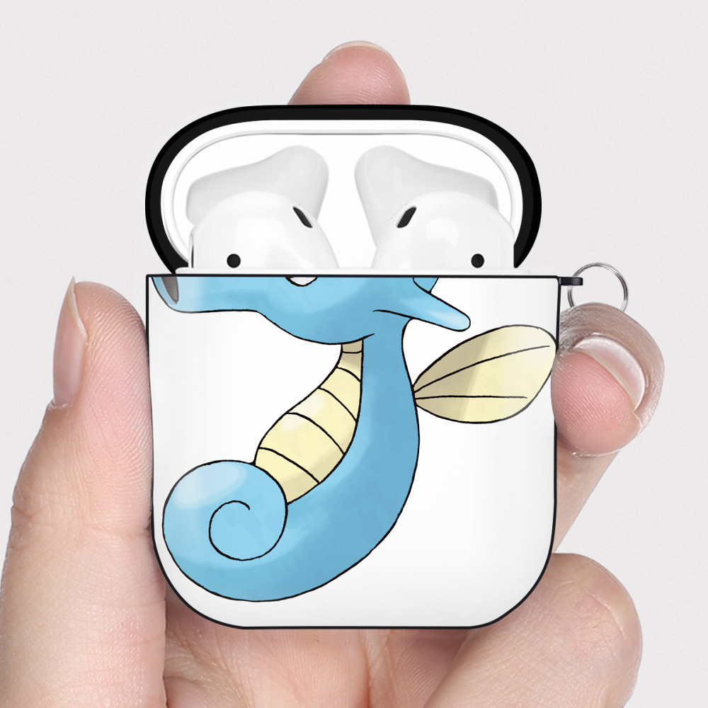 （画像用） ポケットモンスター Pokémon AirPods 第2世代保護ケース ハードシェル ブラック 耐衝撃・防指紋・カラビナ付き