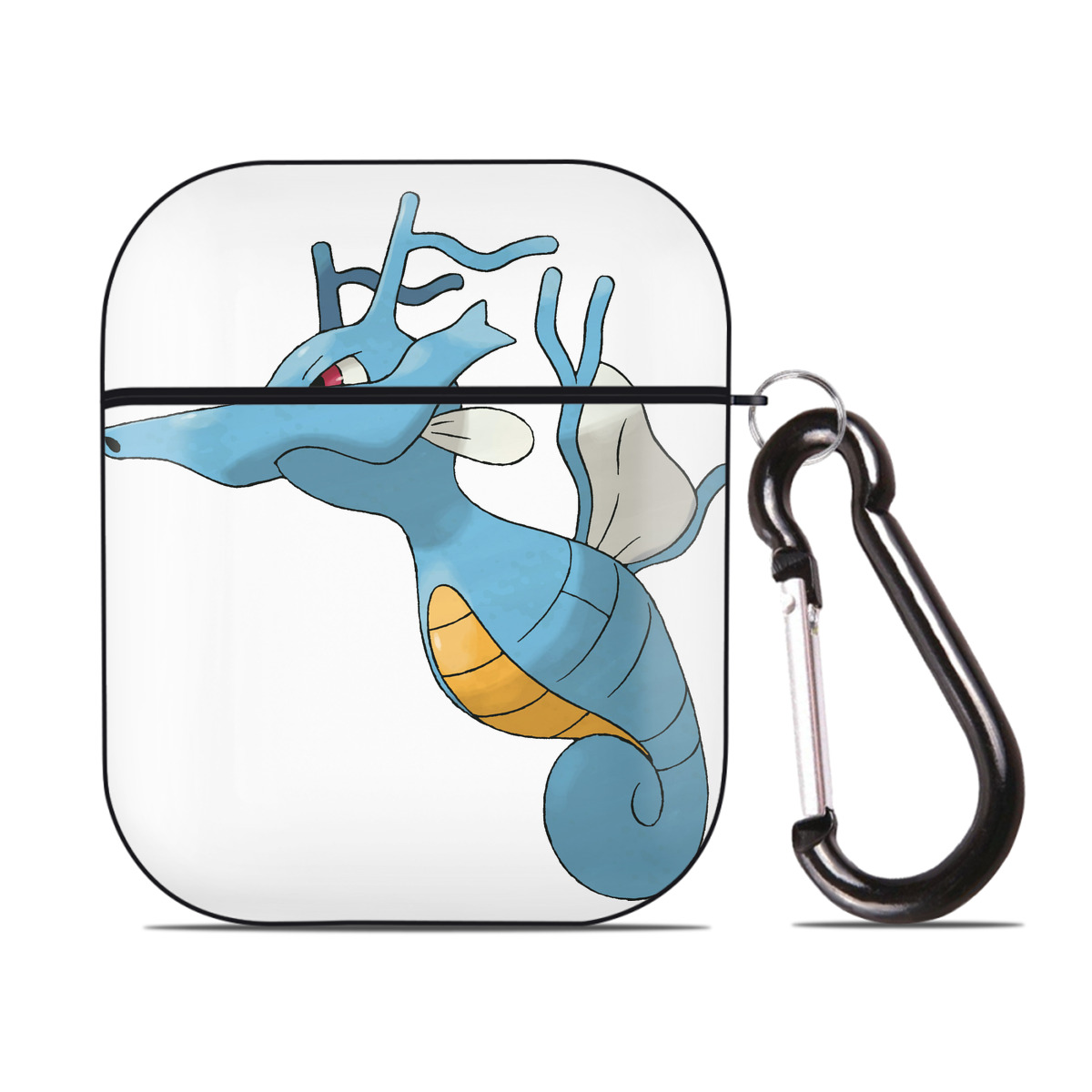 （画像用） ポケットモンスター Pokémon AirPods 第2世代保護ケース ハードシェル ブラック 耐衝撃・防指紋・カラビナ付き