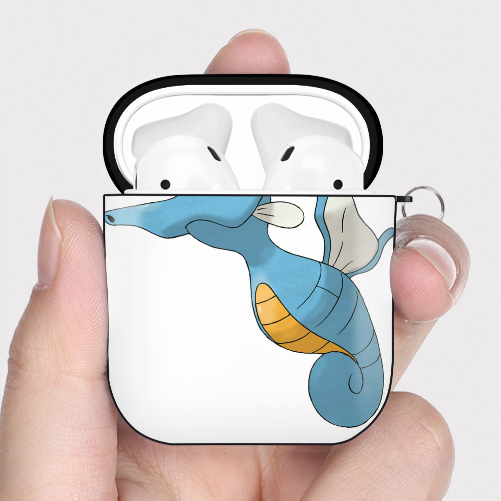 （画像用） ポケットモンスター Pokémon AirPods 第2世代保護ケース ハードシェル ブラック 耐衝撃・防指紋・カラビナ付き