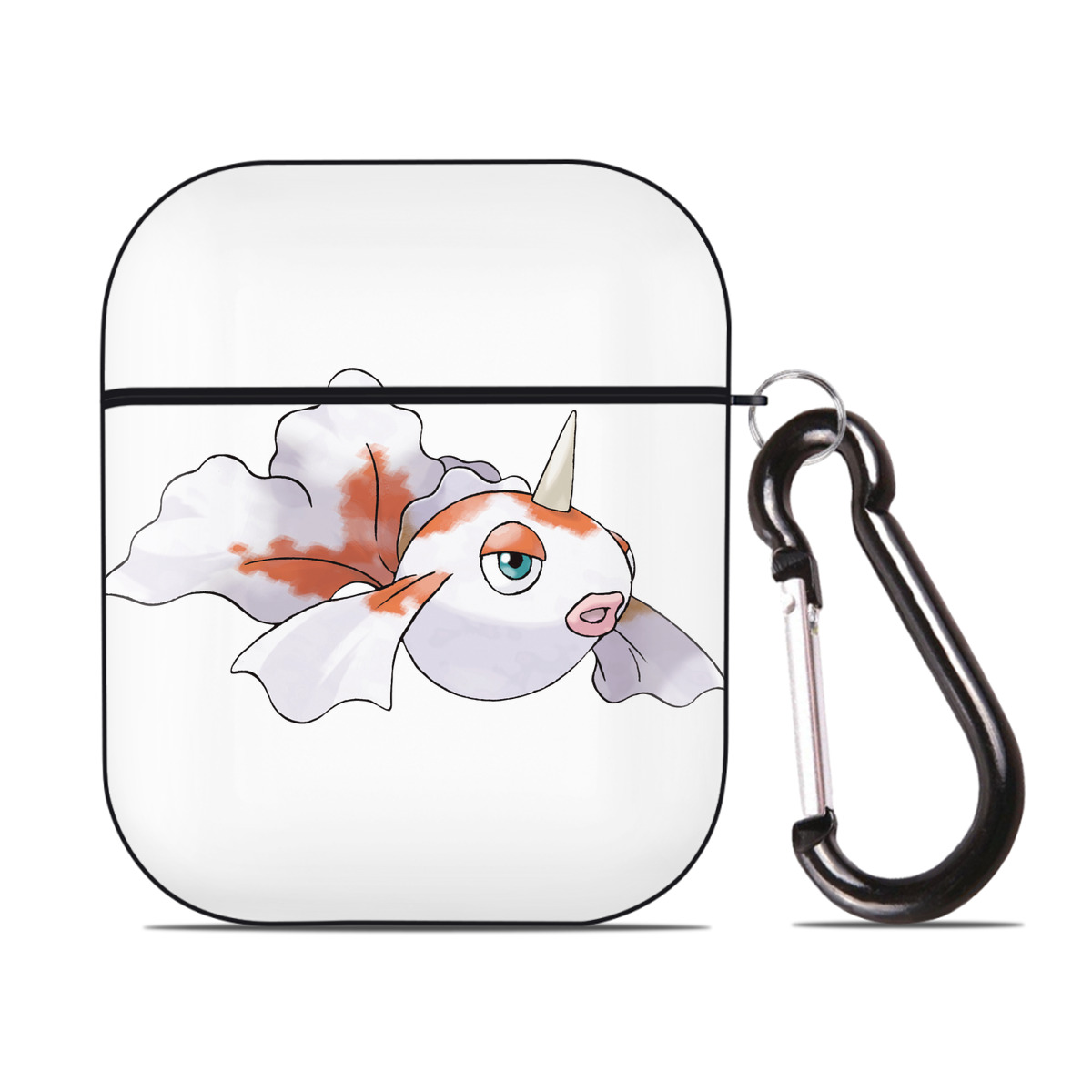 （画像用） ポケットモンスター Pokémon AirPods 第2世代保護ケース ハードシェル ブラック 耐衝撃・防指紋・カラビナ付き