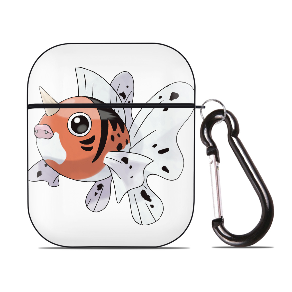 （画像用） ポケットモンスター Pokémon AirPods 第2世代保護ケース ハードシェル ブラック 耐衝撃・防指紋・カラビナ付き