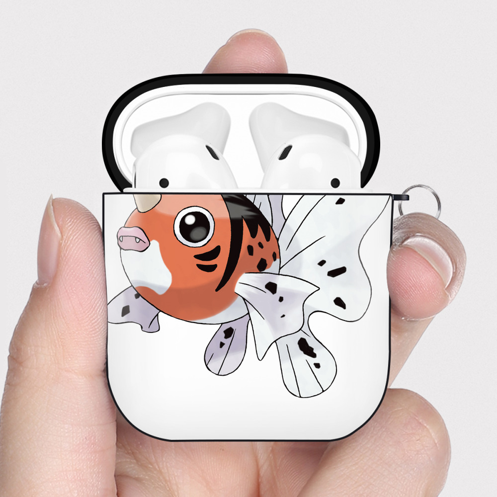 （画像用） ポケットモンスター Pokémon AirPods 第2世代保護ケース ハードシェル ブラック 耐衝撃・防指紋・カラビナ付き