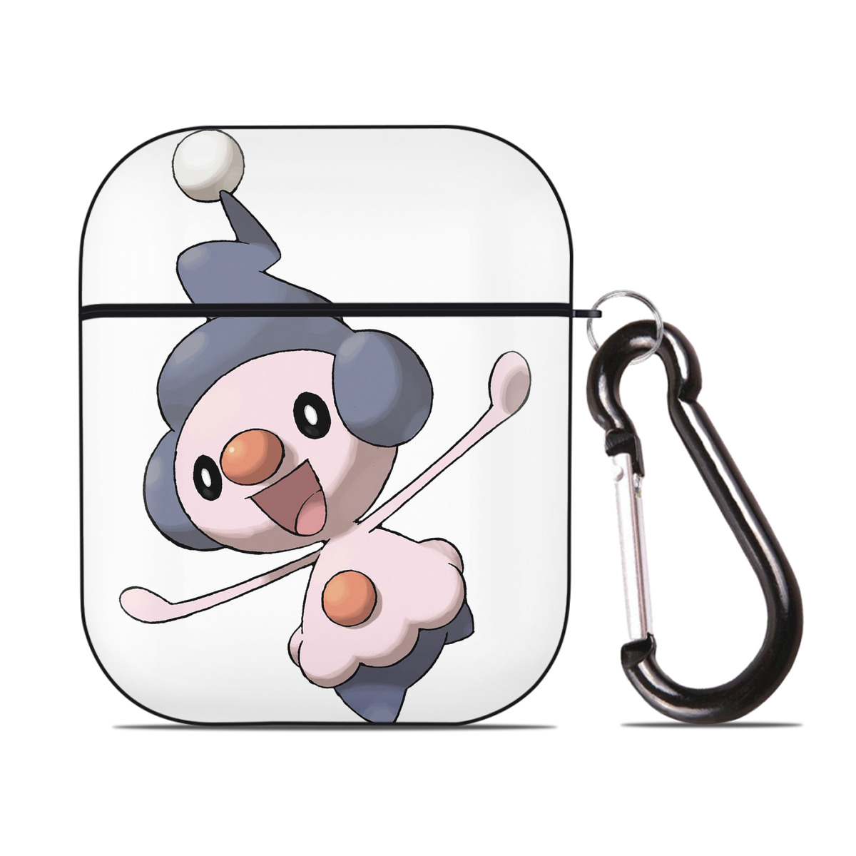 （画像用） ポケットモンスター Pokémon AirPods 第2世代保護ケース ハードシェル ブラック 耐衝撃・防指紋・カラビナ付き