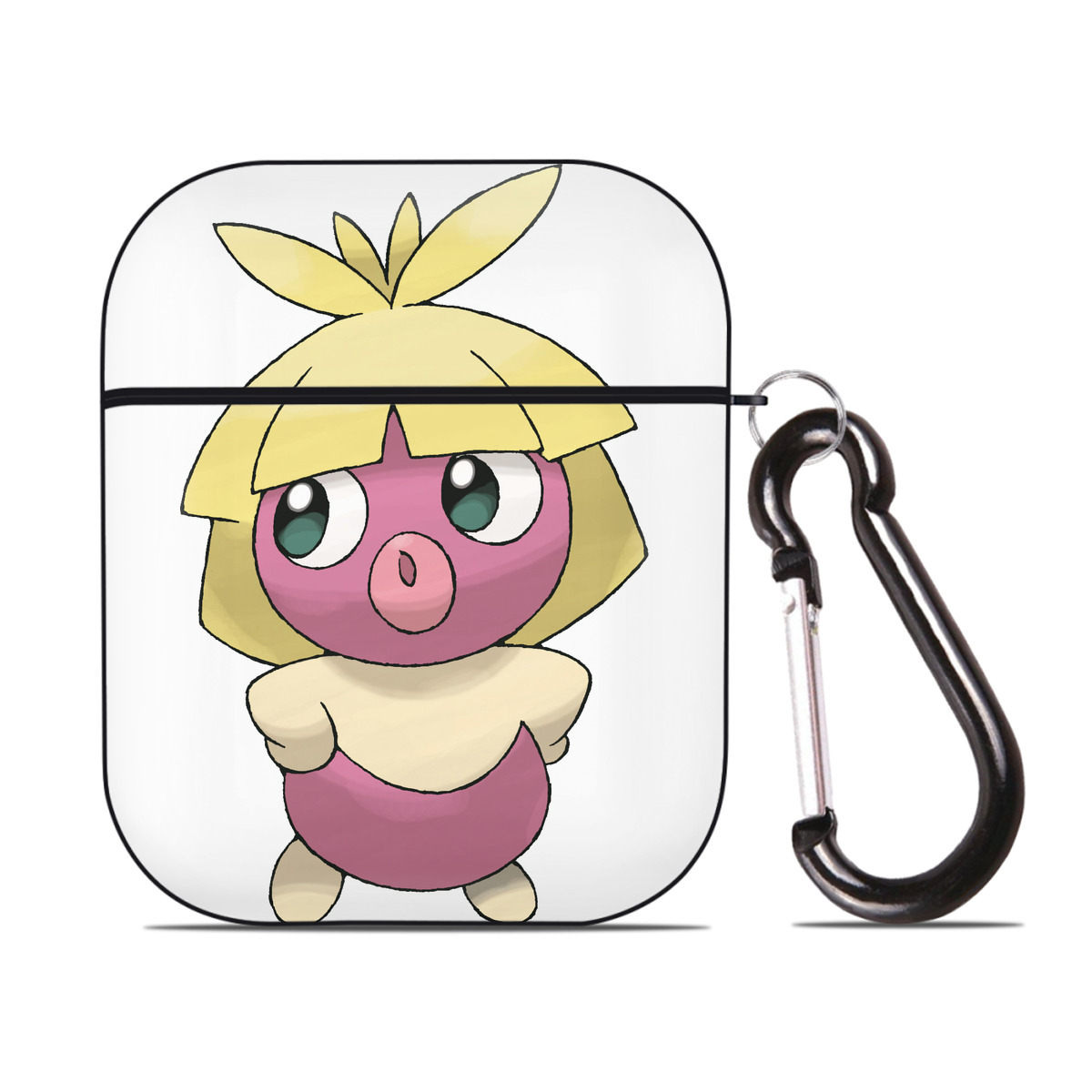 （画像用） ポケットモンスター Pokémon AirPods 第2世代保護ケース ハードシェル ブラック 耐衝撃・防指紋・カラビナ付き