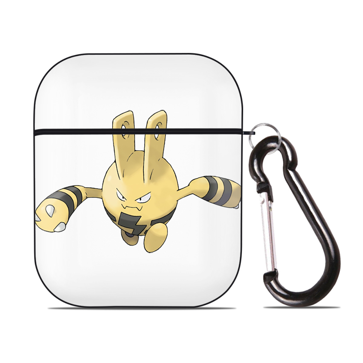 （画像用） ポケットモンスター Pokémon AirPods 第2世代保護ケース ハードシェル ブラック 耐衝撃・防指紋・カラビナ付き