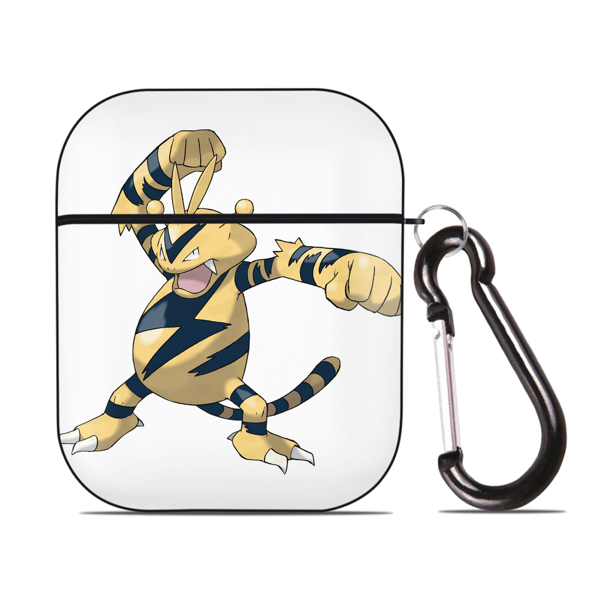 （画像用） ポケットモンスター Pokémon AirPods 第2世代保護ケース ハードシェル ブラック 耐衝撃・防指紋・カラビナ付き