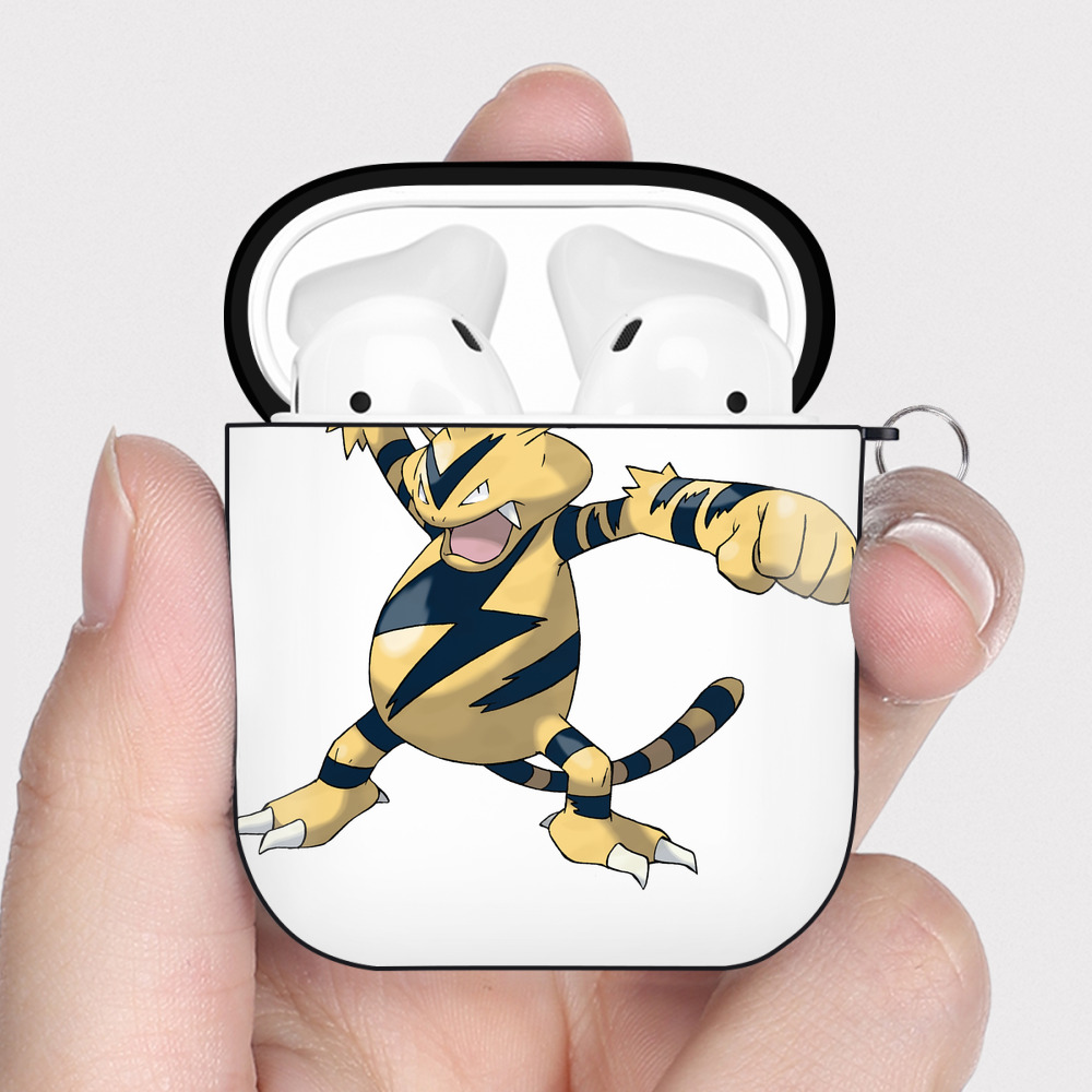 （画像用） ポケットモンスター Pokémon AirPods 第2世代保護ケース ハードシェル ブラック 耐衝撃・防指紋・カラビナ付き
