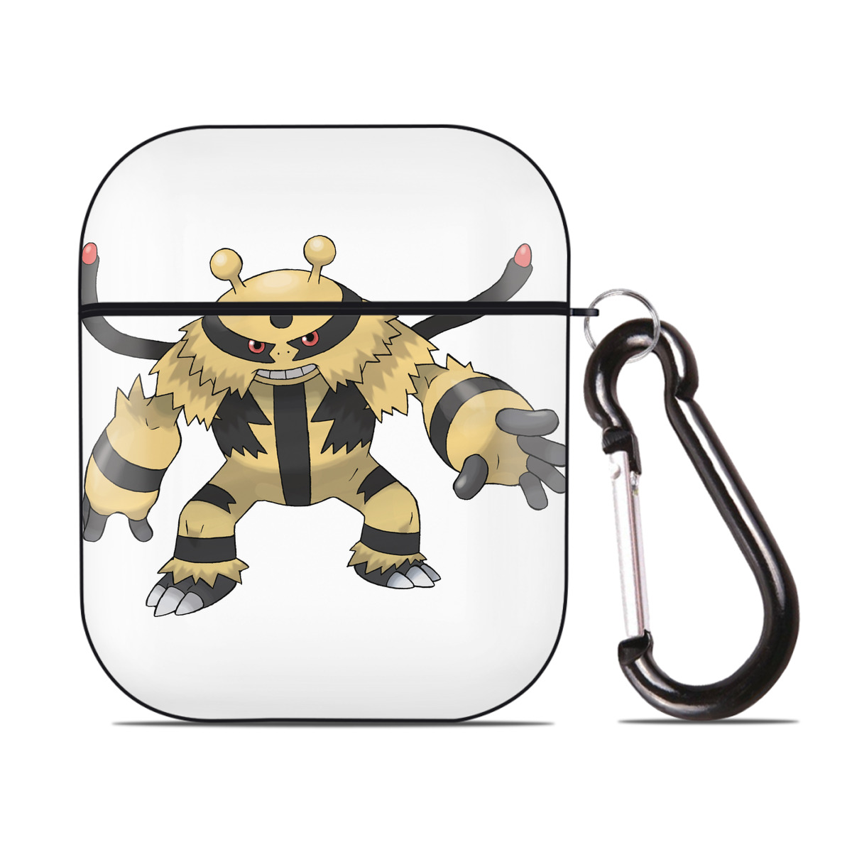 （画像用） ポケットモンスター Pokémon AirPods 第2世代保護ケース ハードシェル ブラック 耐衝撃・防指紋・カラビナ付き