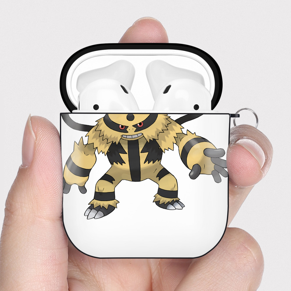 （画像用） ポケットモンスター Pokémon AirPods 第2世代保護ケース ハードシェル ブラック 耐衝撃・防指紋・カラビナ付き