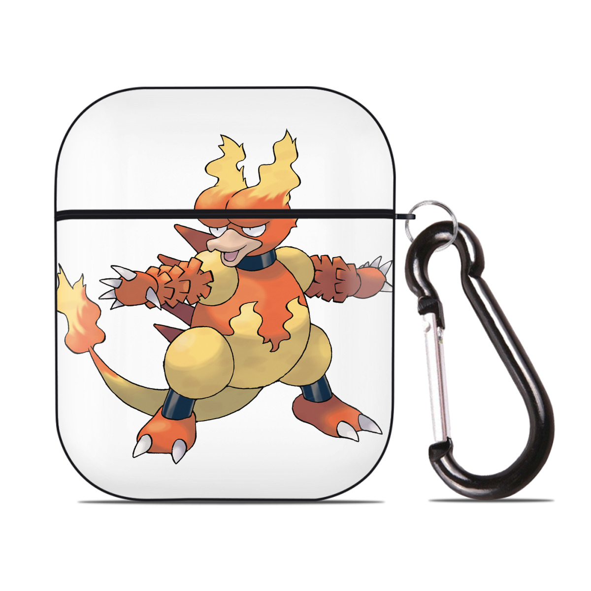 （画像用） ポケットモンスター Pokémon AirPods 第2世代保護ケース ハードシェル ブラック 耐衝撃・防指紋・カラビナ付き