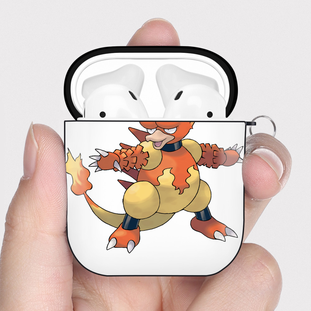 （画像用） ポケットモンスター Pokémon AirPods 第2世代保護ケース ハードシェル ブラック 耐衝撃・防指紋・カラビナ付き