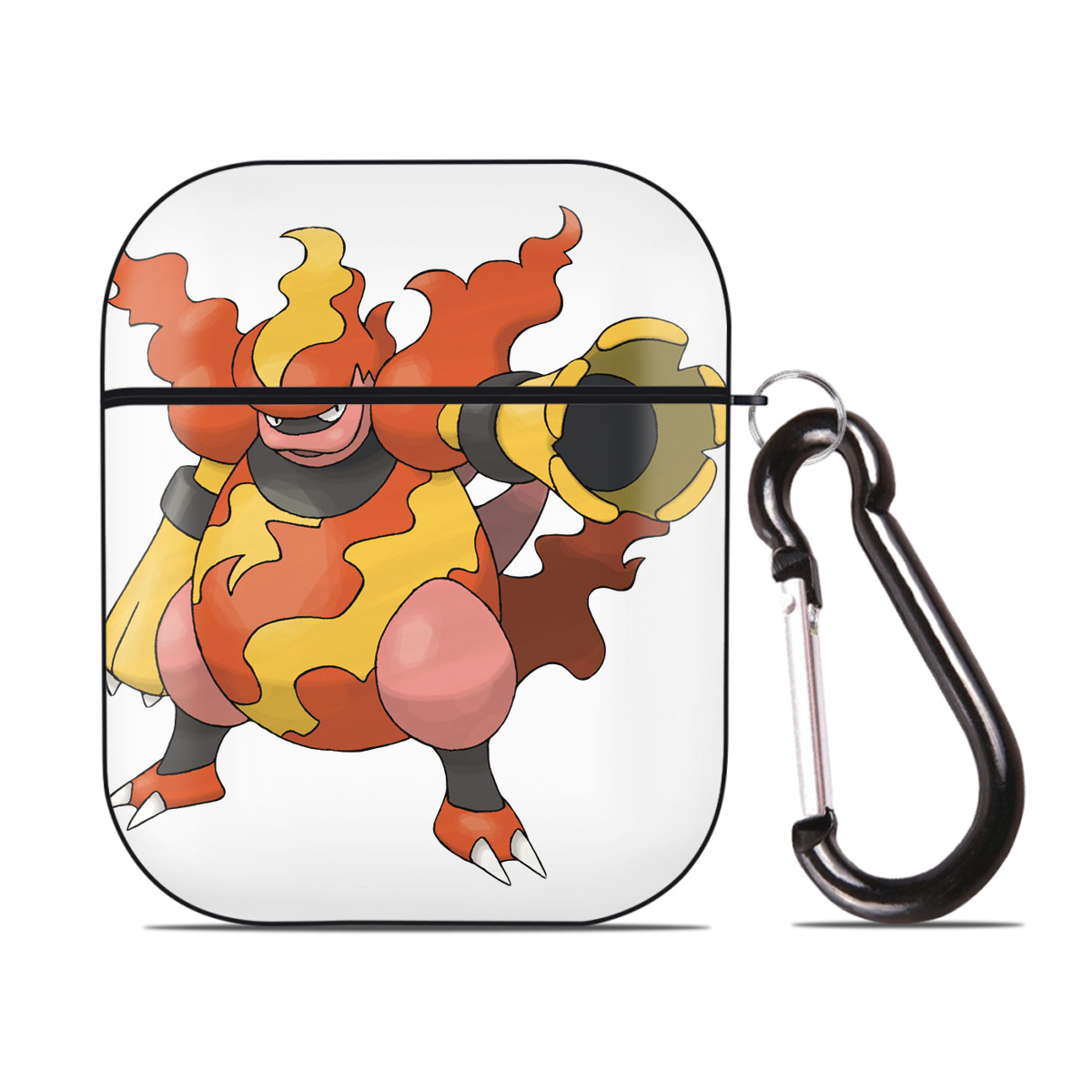 （画像用） ポケットモンスター Pokémon AirPods 第2世代保護ケース ハードシェル ブラック 耐衝撃・防指紋・カラビナ付き