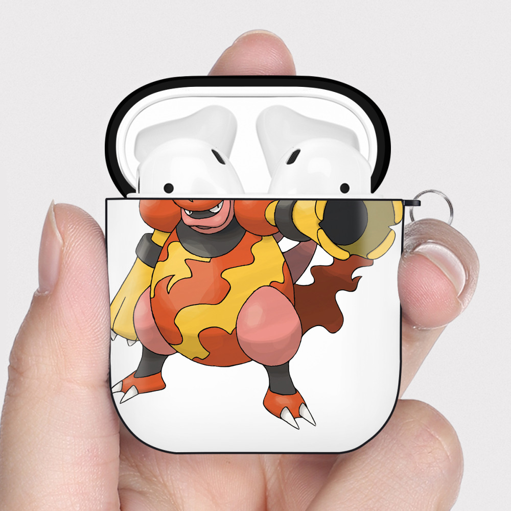 （画像用） ポケットモンスター Pokémon AirPods 第2世代保護ケース ハードシェル ブラック 耐衝撃・防指紋・カラビナ付き