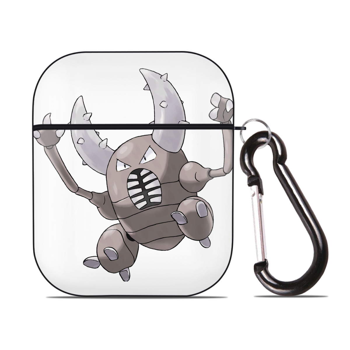 （画像用） ポケットモンスター Pokémon AirPods 第2世代保護ケース ハードシェル ブラック 耐衝撃・防指紋・カラビナ付き