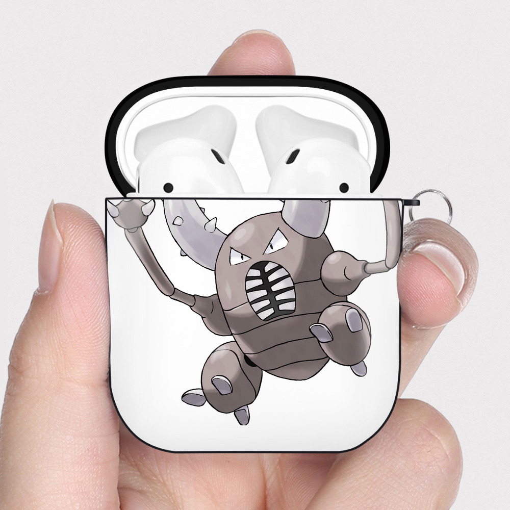 （画像用） ポケットモンスター Pokémon AirPods 第2世代保護ケース ハードシェル ブラック 耐衝撃・防指紋・カラビナ付き