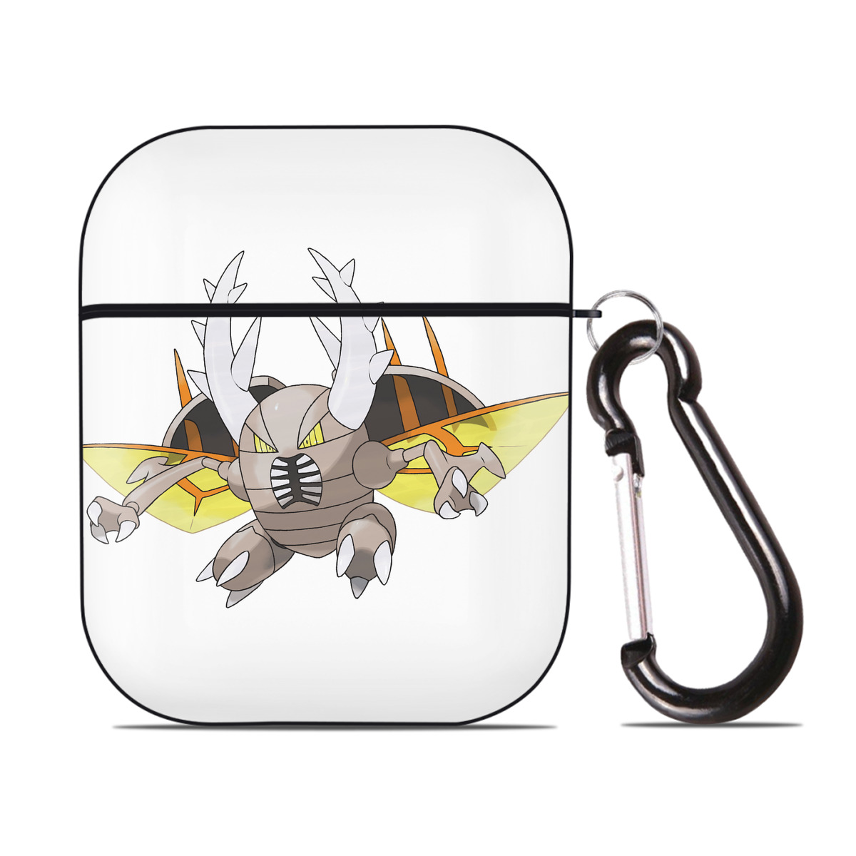 （画像用） ポケットモンスター Pokémon AirPods 第2世代保護ケース ハードシェル ブラック 耐衝撃・防指紋・カラビナ付き