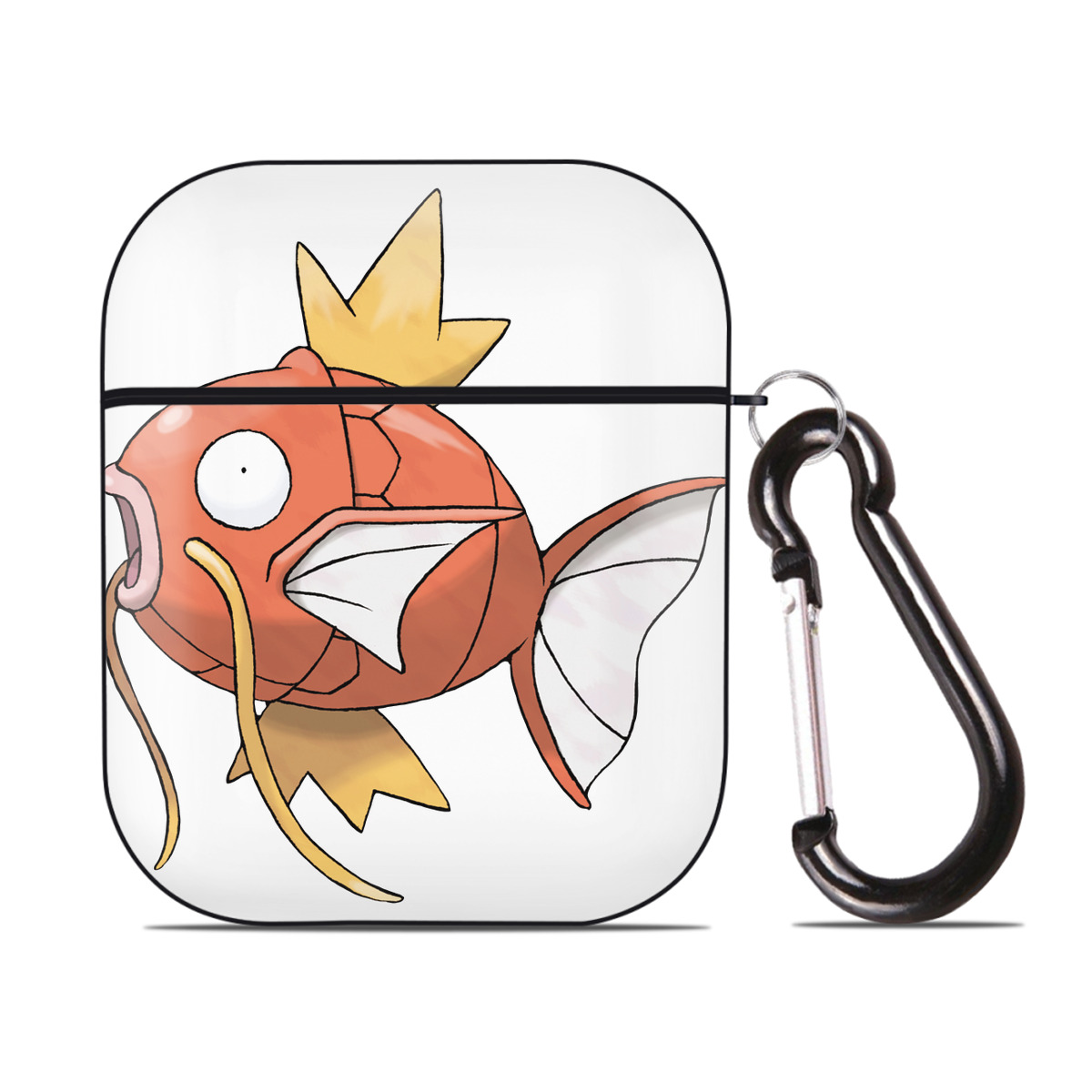 （画像用） ポケットモンスター Pokémon AirPods 第2世代保護ケース ハードシェル ブラック 耐衝撃・防指紋・カラビナ付き