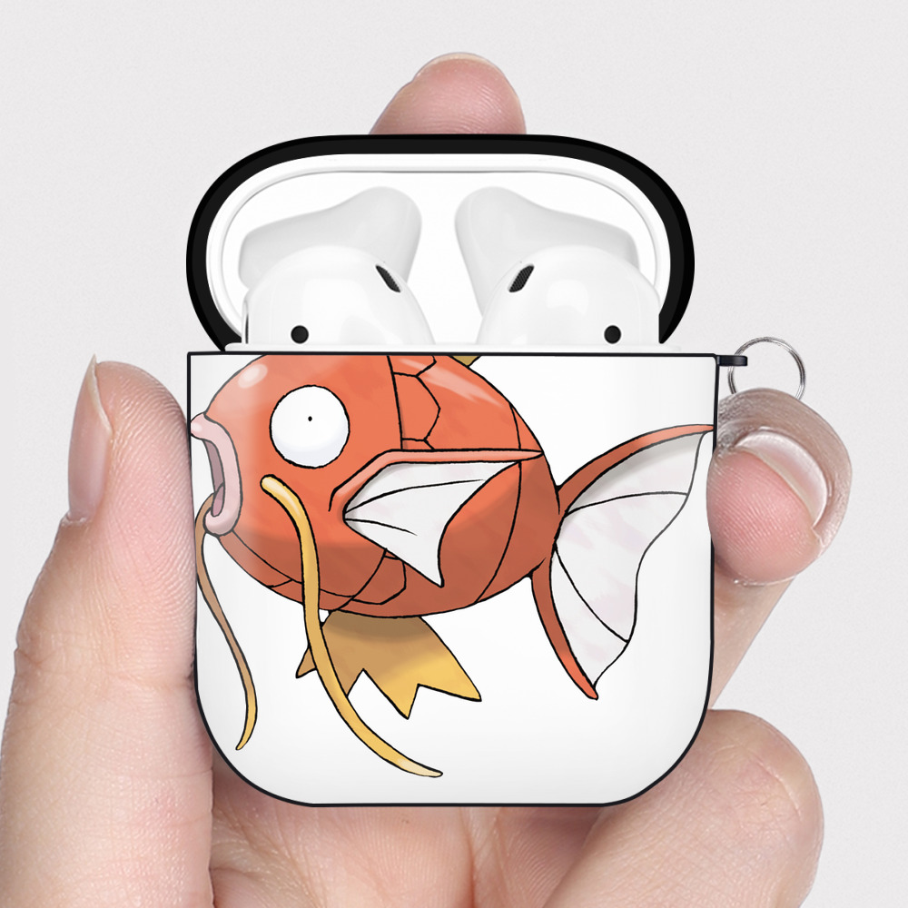 （画像用） ポケットモンスター Pokémon AirPods 第2世代保護ケース ハードシェル ブラック 耐衝撃・防指紋・カラビナ付き