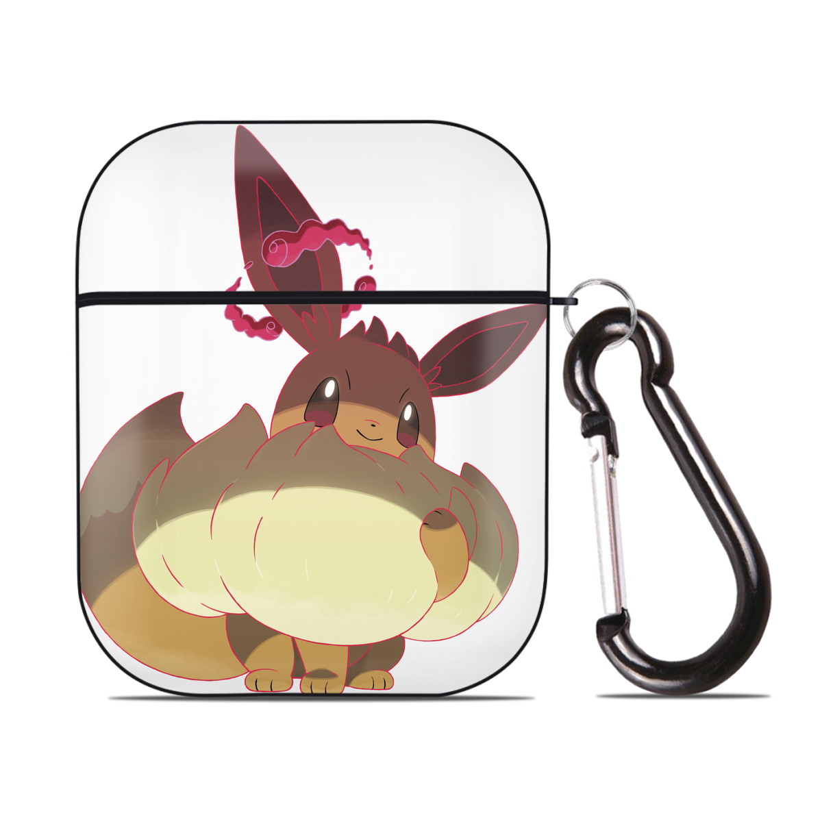 （画像用） ポケットモンスター Pokémon AirPods 第2世代保護ケース ハードシェル ブラック 耐衝撃・防指紋・カラビナ付き