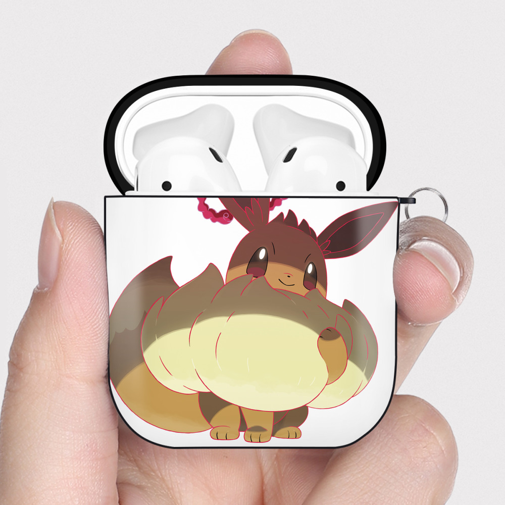 （画像用） ポケットモンスター Pokémon AirPods 第2世代保護ケース ハードシェル ブラック 耐衝撃・防指紋・カラビナ付き