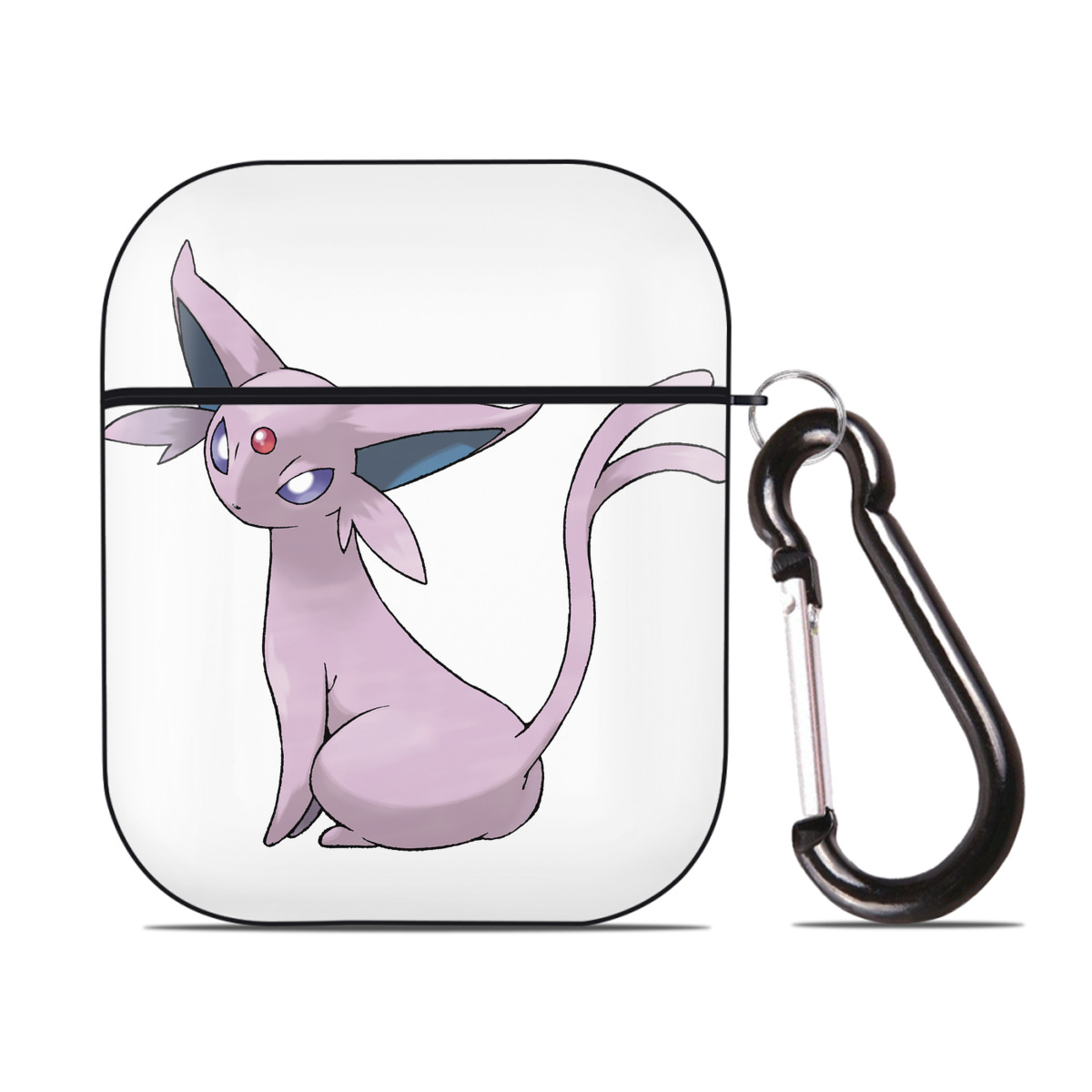 （画像用） ポケットモンスター Pokémon AirPods 第2世代保護ケース ハードシェル ブラック 耐衝撃・防指紋・カラビナ付き