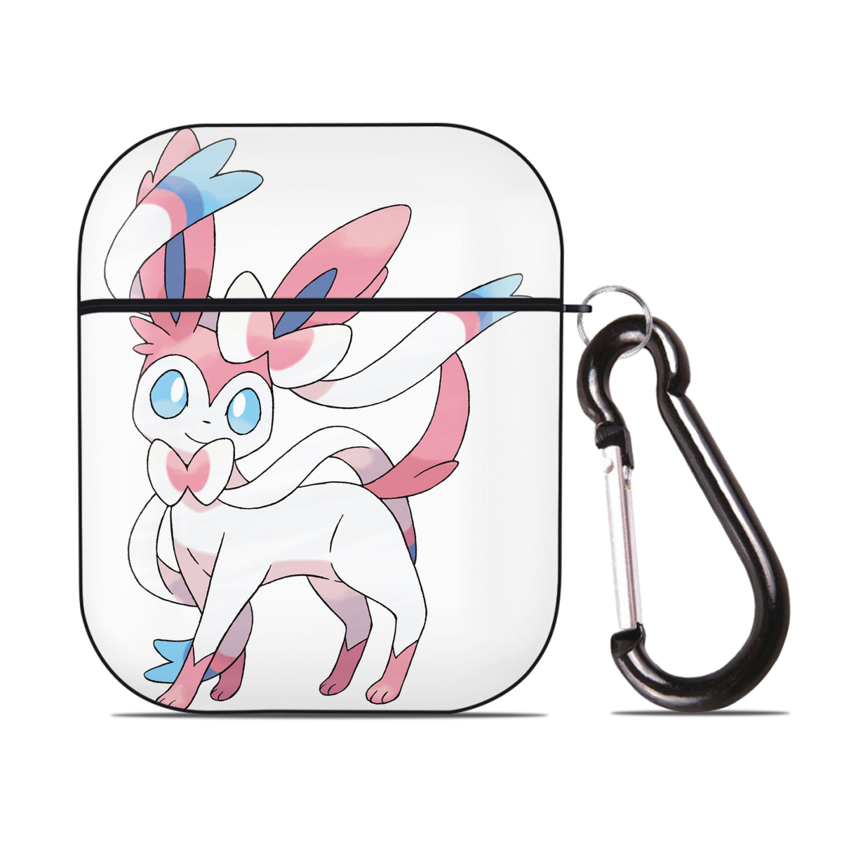 （画像用） ポケットモンスター Pokémon AirPods 第2世代保護ケース ハードシェル ブラック 耐衝撃・防指紋・カラビナ付き