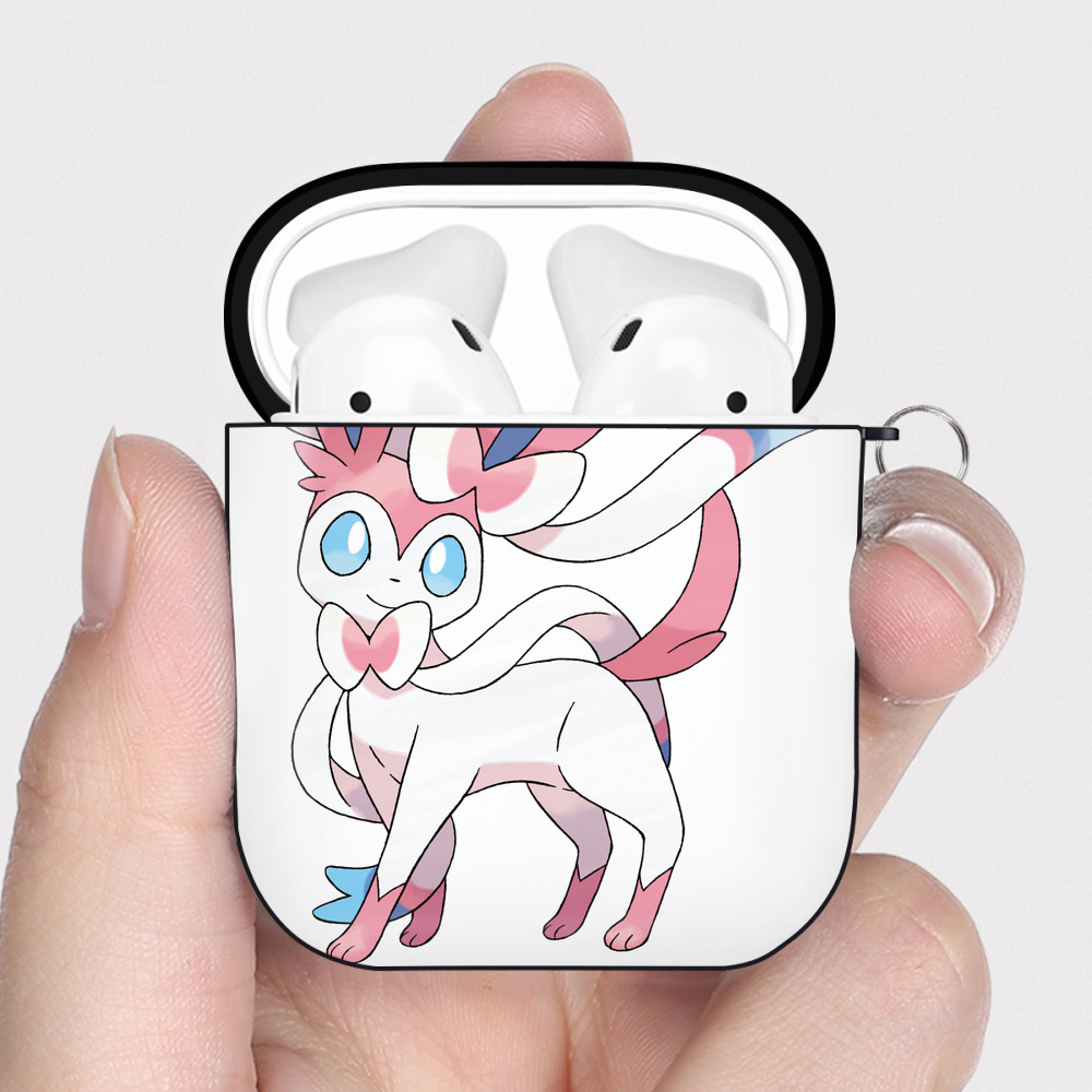 （画像用） ポケットモンスター Pokémon AirPods 第2世代保護ケース ハードシェル ブラック 耐衝撃・防指紋・カラビナ付き