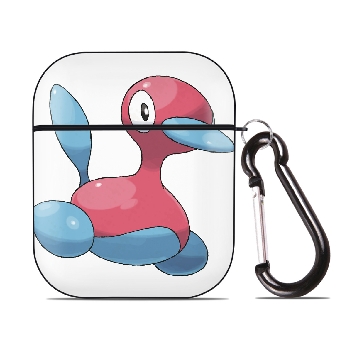 （画像用） ポケットモンスター Pokémon AirPods 第2世代保護ケース ハードシェル ブラック 耐衝撃・防指紋・カラビナ付き