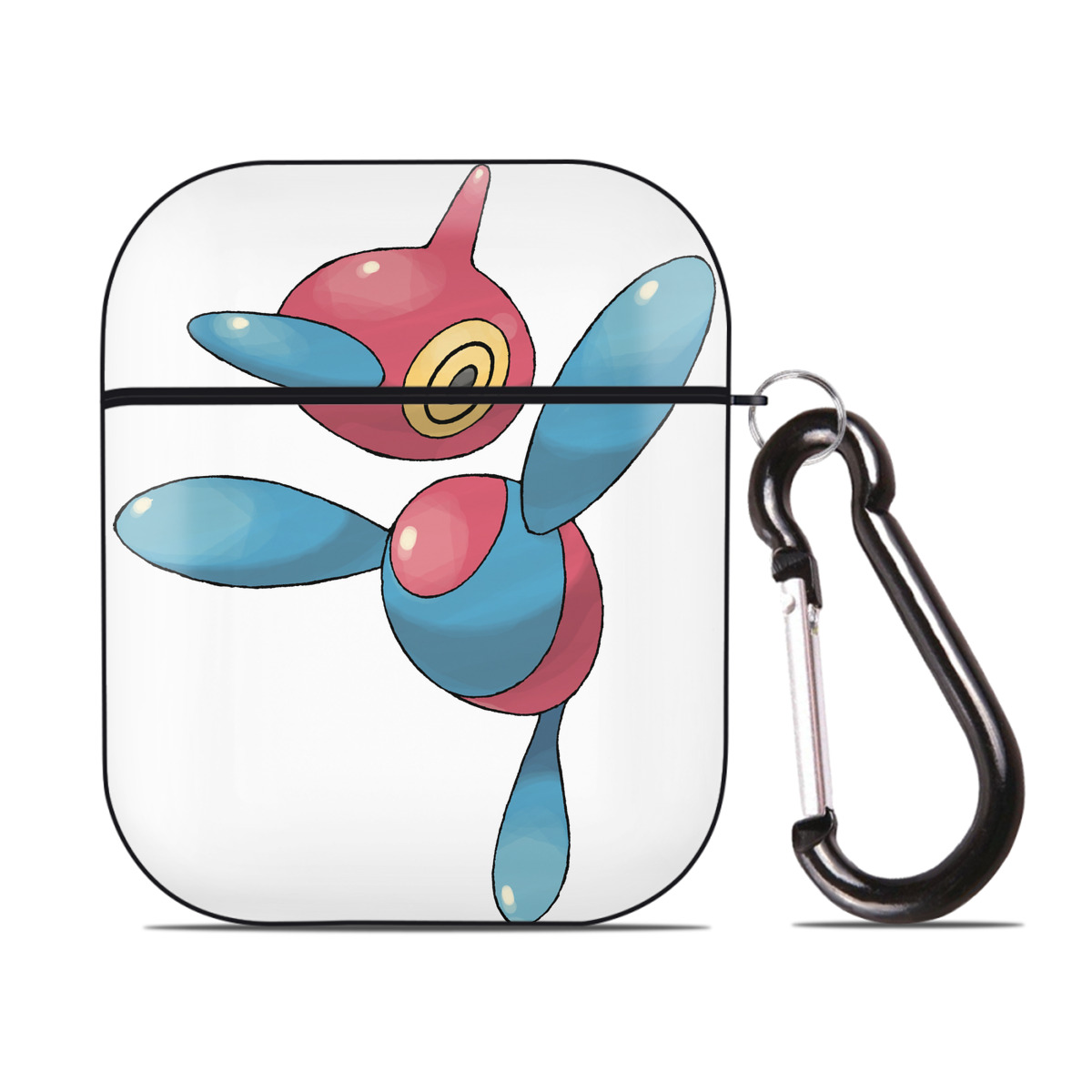 （画像用） ポケットモンスター Pokémon AirPods 第2世代保護ケース ハードシェル ブラック 耐衝撃・防指紋・カラビナ付き