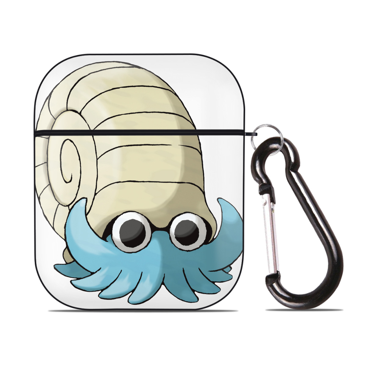 （画像用） ポケットモンスター Pokémon AirPods 第2世代保護ケース ハードシェル ブラック 耐衝撃・防指紋・カラビナ付き