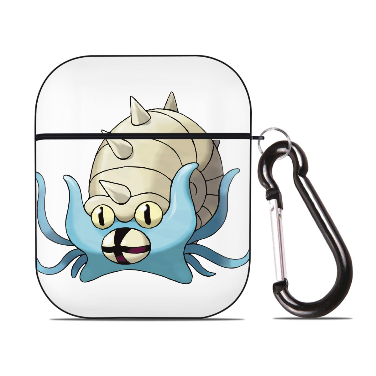 （画像用） ポケットモンスター Pokémon AirPods 第2世代保護ケース ハードシェル ブラック 耐衝撃・防指紋・カラビナ付き