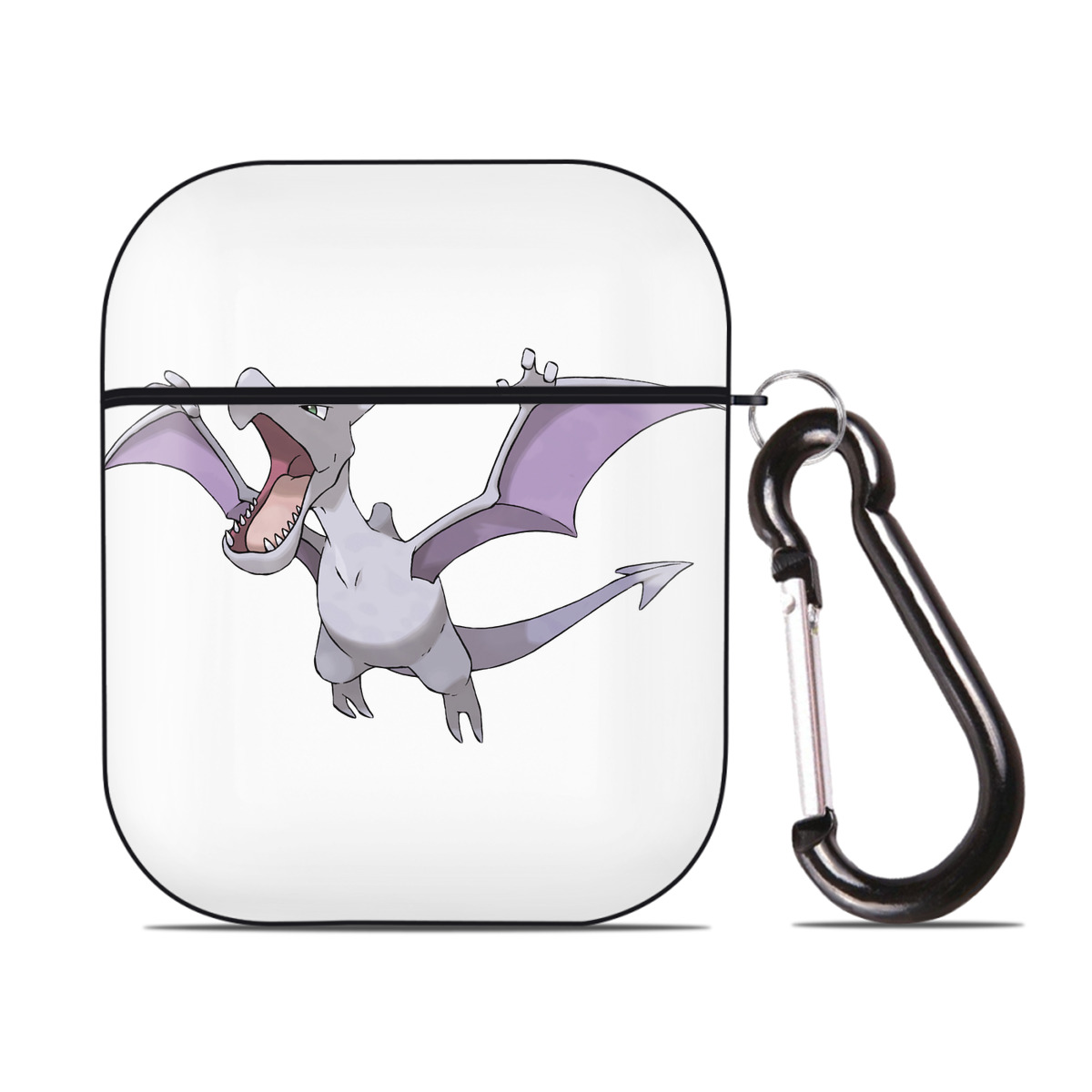 （画像用） ポケットモンスター Pokémon AirPods 第2世代保護ケース ハードシェル ブラック 耐衝撃・防指紋・カラビナ付き