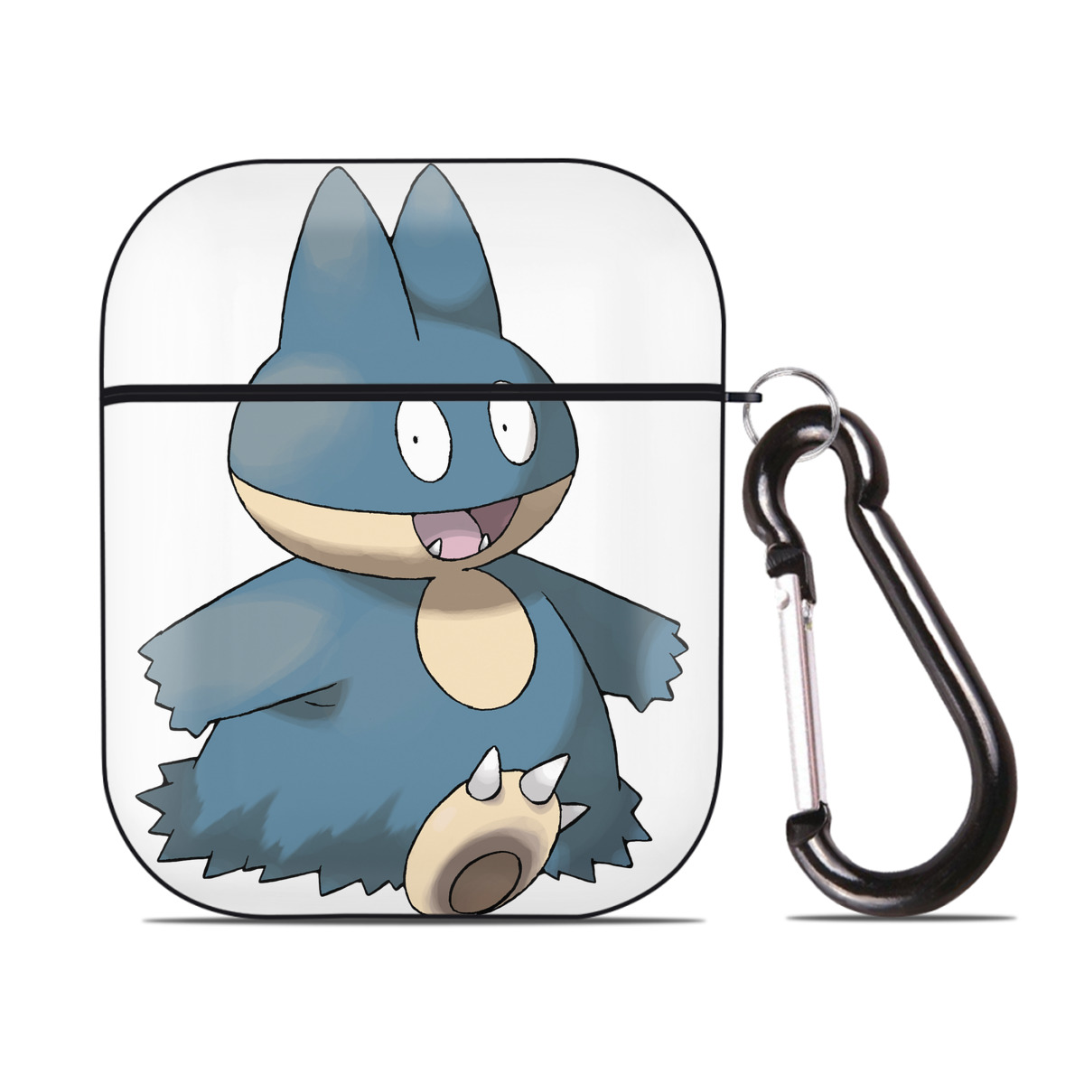 （画像用） ポケットモンスター Pokémon AirPods 第2世代保護ケース ハードシェル ブラック 耐衝撃・防指紋・カラビナ付き