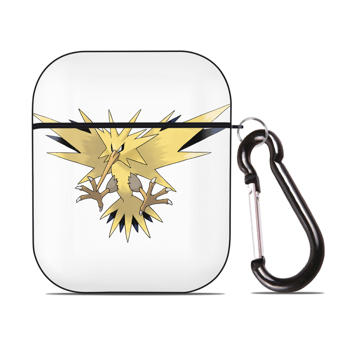 （画像用） ポケットモンスター Pokémon AirPods 第2世代保護ケース ハードシェル ブラック 耐衝撃・防指紋・カラビナ付き