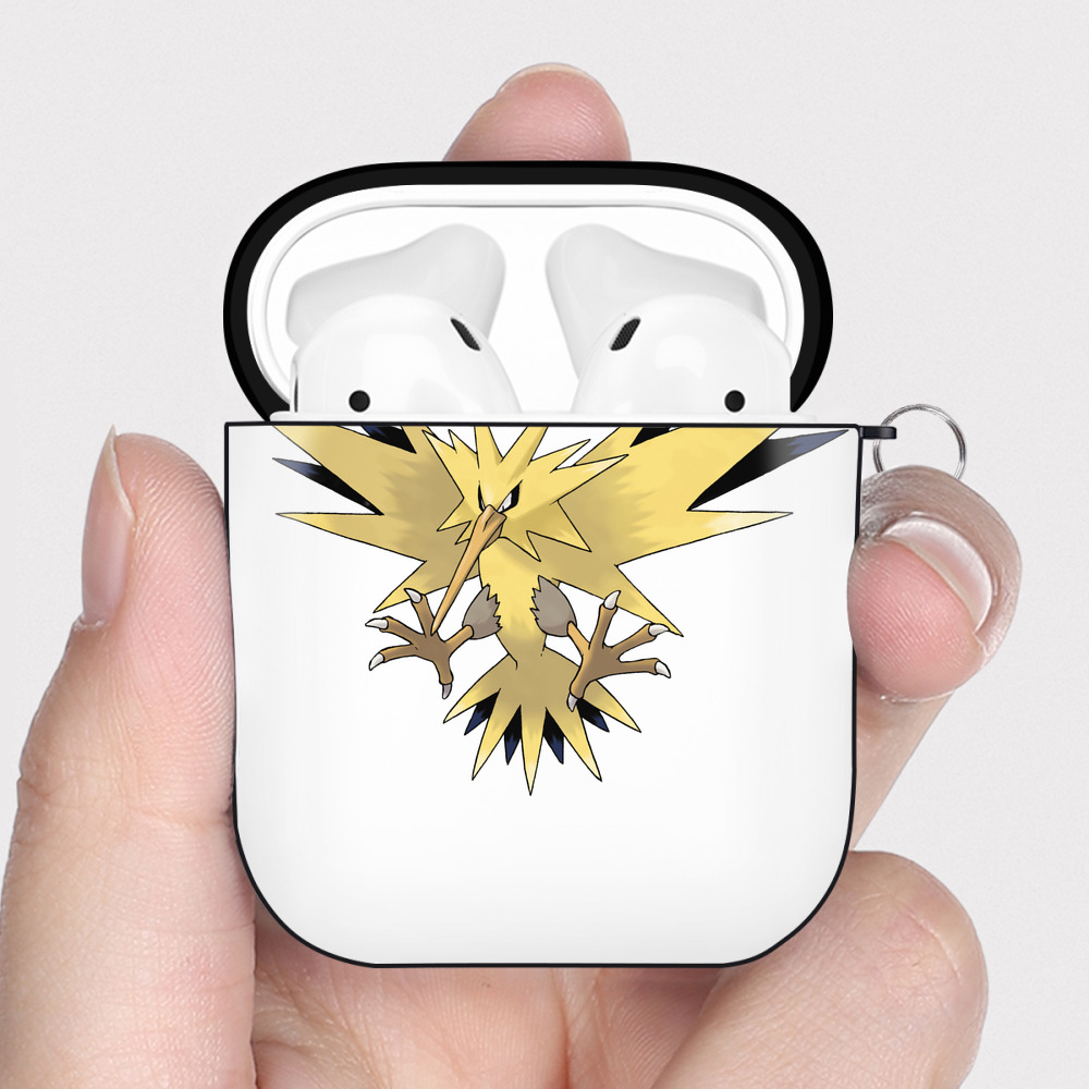 （画像用） ポケットモンスター Pokémon AirPods 第2世代保護ケース ハードシェル ブラック 耐衝撃・防指紋・カラビナ付き