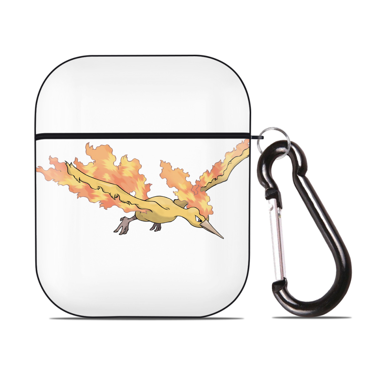 （画像用） ポケットモンスター Pokémon AirPods 第2世代保護ケース ハードシェル ブラック 耐衝撃・防指紋・カラビナ付き