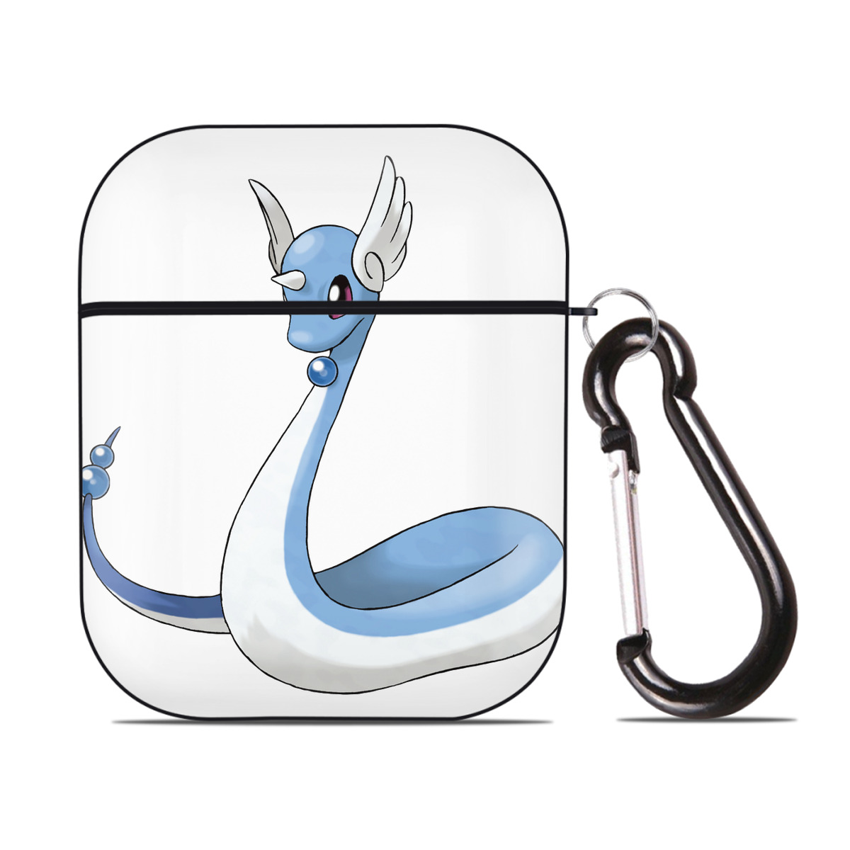 （画像用） ポケットモンスター Pokémon AirPods 第2世代保護ケース ハードシェル ブラック 耐衝撃・防指紋・カラビナ付き