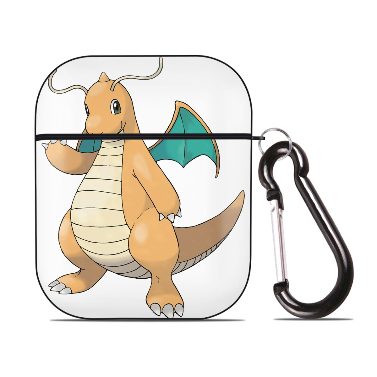 （画像用） ポケットモンスター Pokémon AirPods 第2世代保護ケース ハードシェル ブラック 耐衝撃・防指紋・カラビナ付き