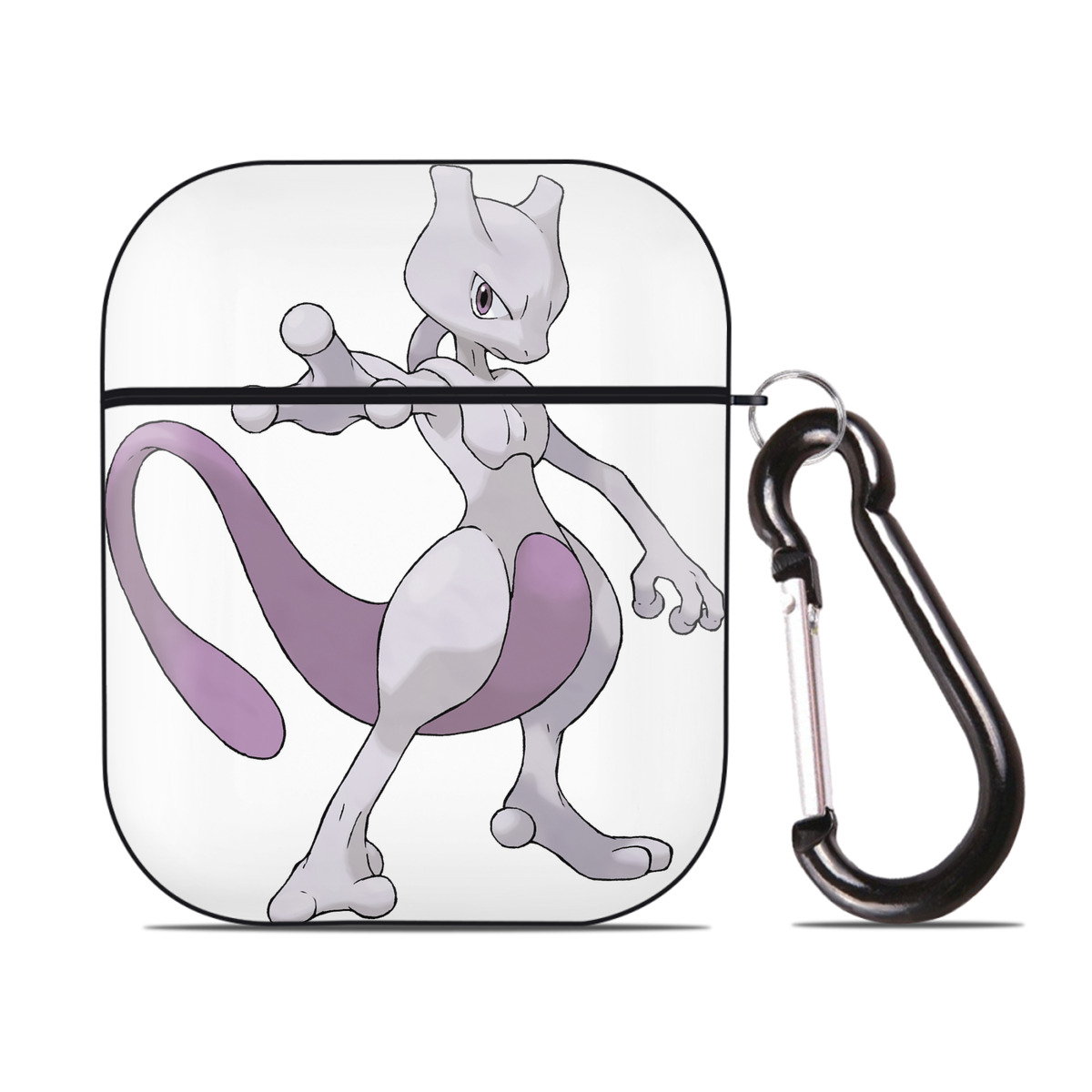 （画像用） ポケットモンスター Pokémon AirPods 第2世代保護ケース ハードシェル ブラック 耐衝撃・防指紋・カラビナ付き