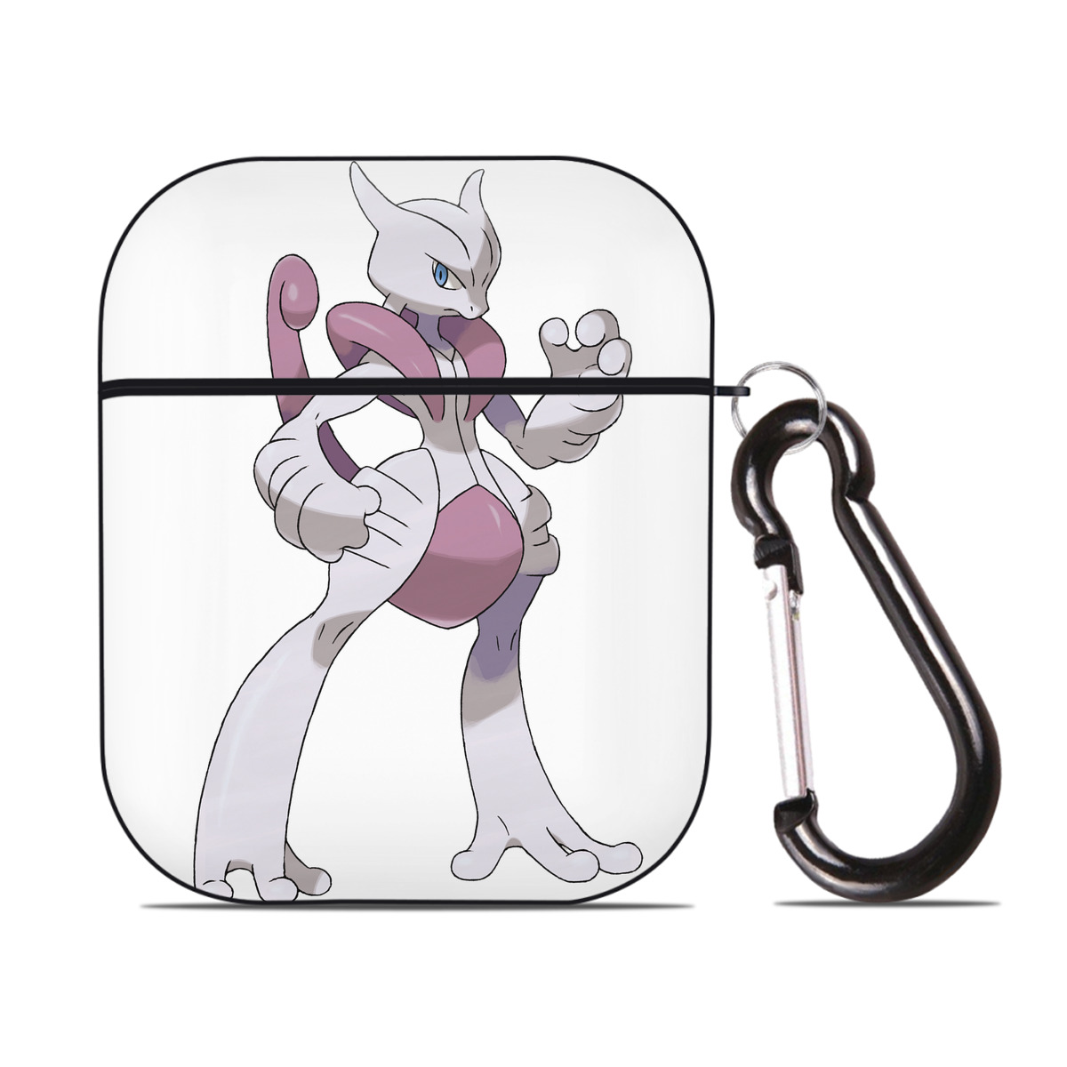 （画像用） ポケットモンスター Pokémon AirPods 第2世代保護ケース ハードシェル ブラック 耐衝撃・防指紋・カラビナ付き