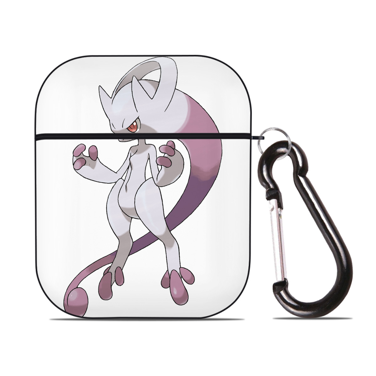 （画像用） ポケットモンスター Pokémon AirPods 第2世代保護ケース ハードシェル ブラック 耐衝撃・防指紋・カラビナ付き