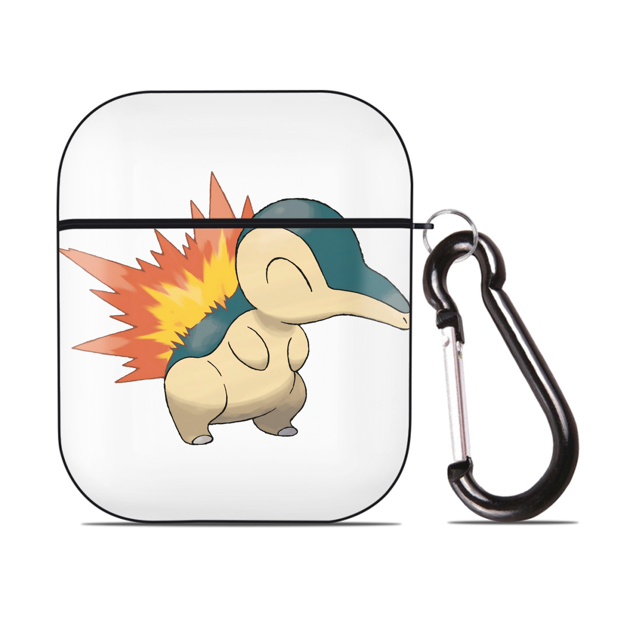 （画像用） ポケットモンスター Pokémon AirPods 第2世代保護ケース ハードシェル ブラック 耐衝撃・防指紋・カラビナ付き