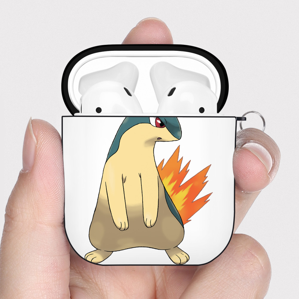 （画像用） ポケットモンスター Pokémon AirPods 第2世代保護ケース ハードシェル ブラック 耐衝撃・防指紋・カラビナ付き