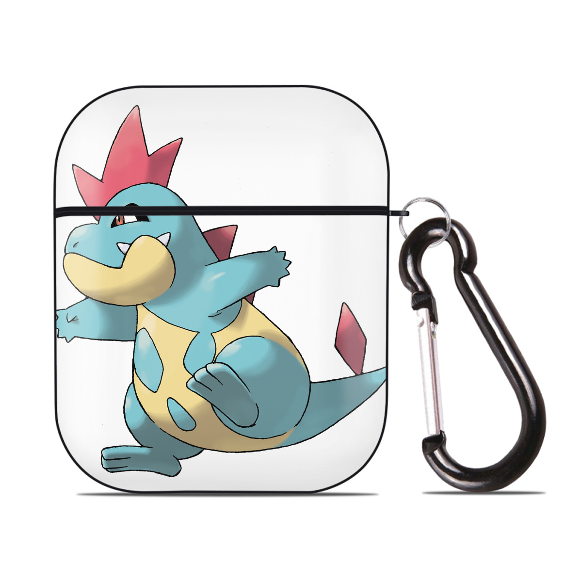 （画像用） ポケットモンスター Pokémon AirPods 第2世代保護ケース ハードシェル ブラック 耐衝撃・防指紋・カラビナ付き